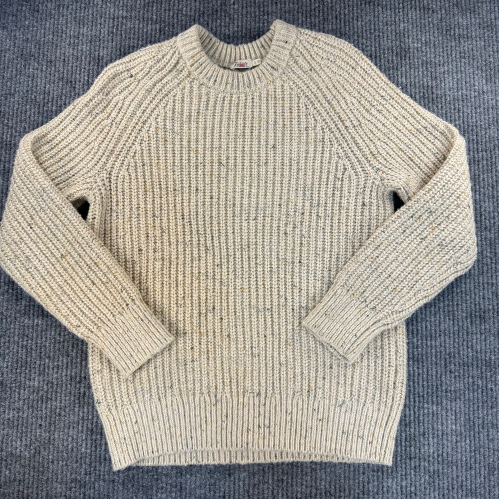 Faherty sweater womens medium ribbed knit tan crewneck wool